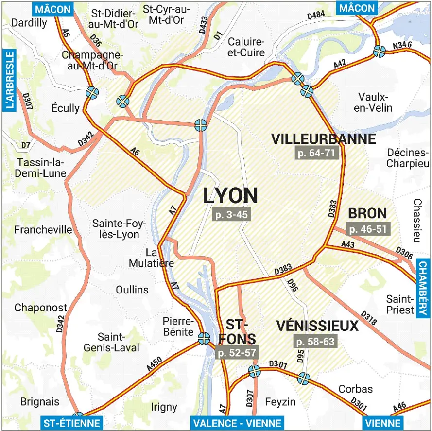 Carte zone intervention Lyon et métropole