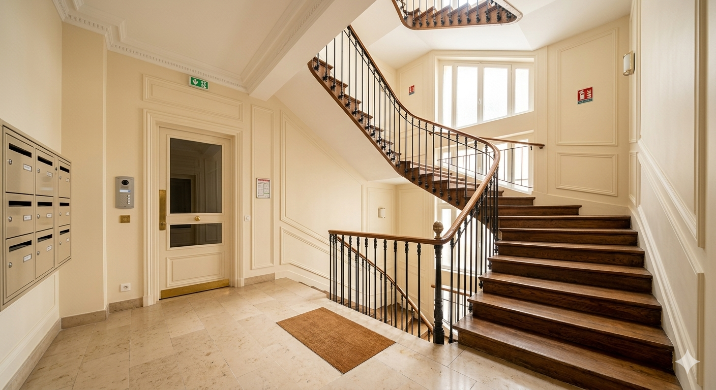 Hall et escalier copropriété